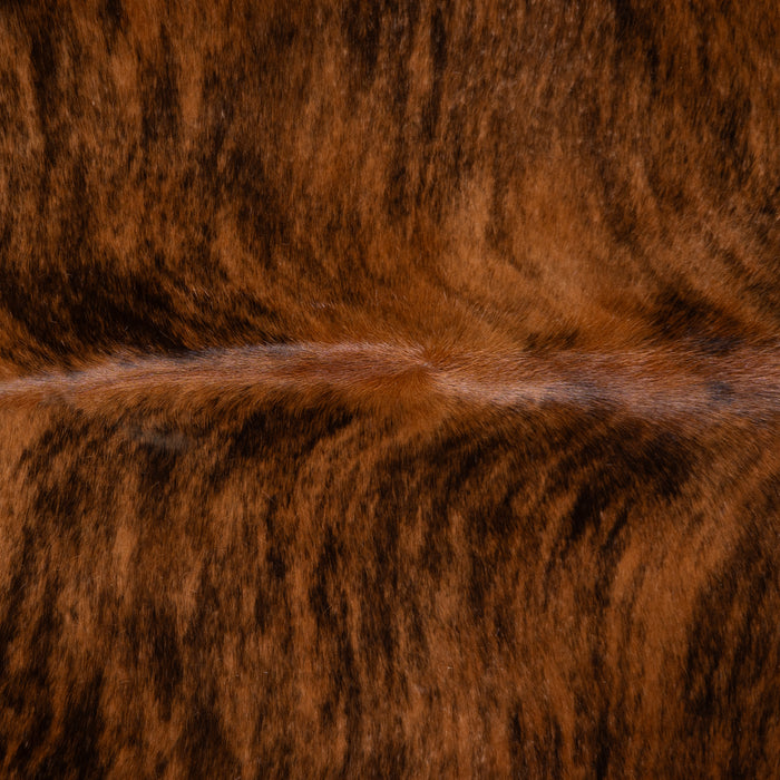 Brazilian Brindle White Belly Cowhide Rug Size 7'8" L x 7'2" W 3349