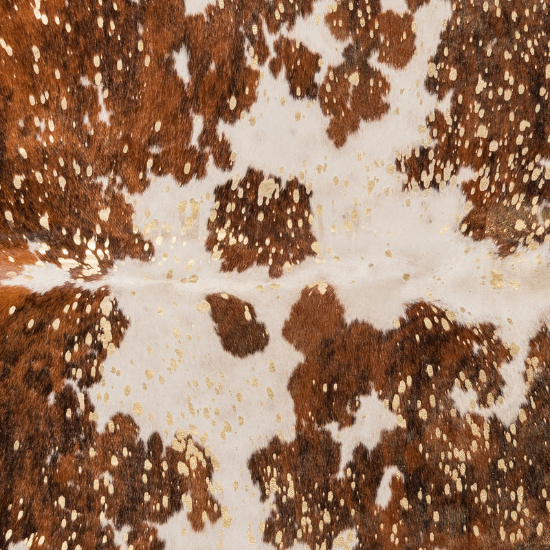 Brazilian Gold Metallic Cowhide Rug Size 7'9" L x 7'1" W 9000