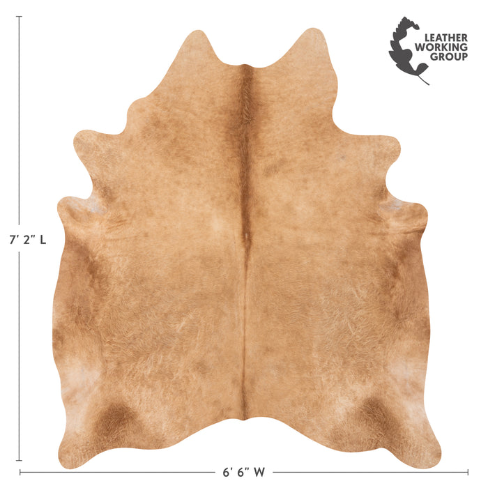 Brazilian Beige Cowhide Rug Size 7'2" L x 6'6" W 1538