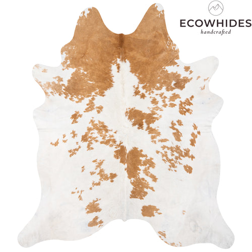 Brazilian Palomino and White Cowhide Rug Size 7'1" L x 6'10" W 2089