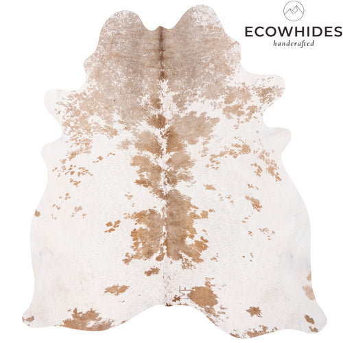 Brazilian Palomino and White Cowhide Rug Size 7'0" L x 6'10" W 2095