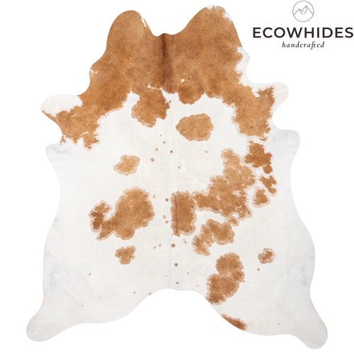 Brazilian Palomino and White Cowhide Rug Size 7'0" L x 7'1" W 2096