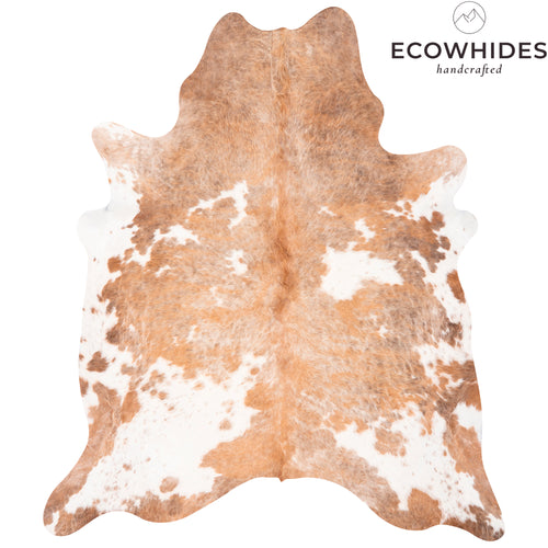 Brazilian Palomino and White Cowhide Rug Size 6'10" L x 6'1" W 2347