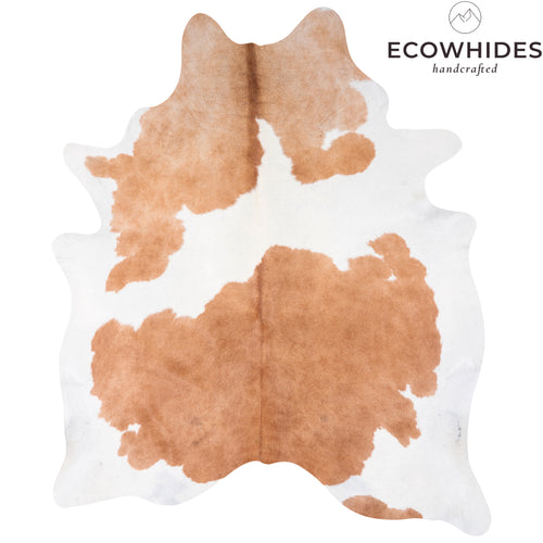 Brazilian Palomino and White Cowhide Rug Size 6'10" L x 5'11" W 2353