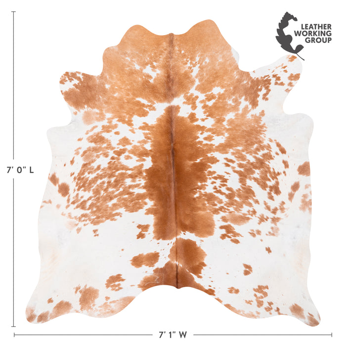 Brazilian Palomino and White Cowhide Rug Size 7'0" L x 7'1" W 2361