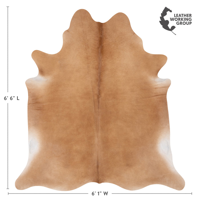 Brazilian Beige Cowhide Rug Size 6'6" L x 6'1" W 2513