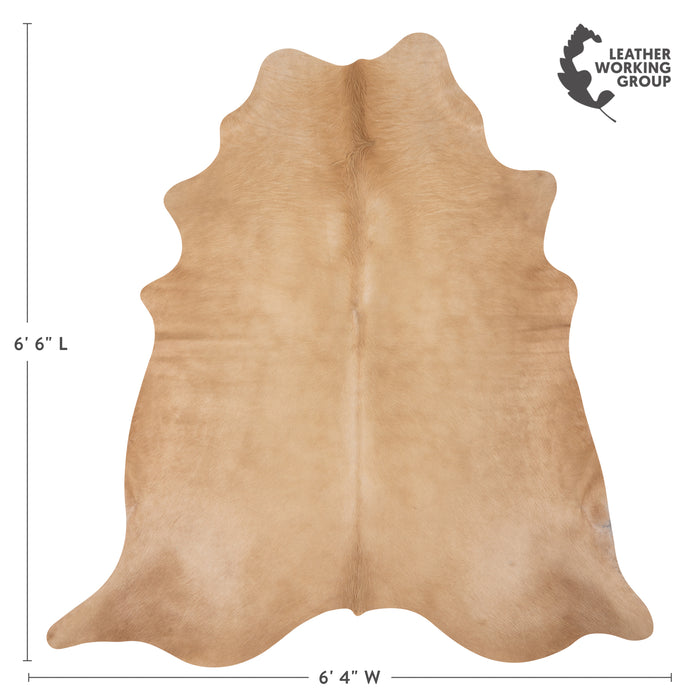 Brazilian Beige Cowhide Rug Size 6'6" L x 6'4" W 2519
