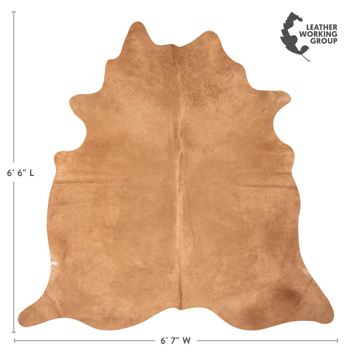 Brazilian Beige Cowhide Rug Size 6'6" L x 6'7" W 2521