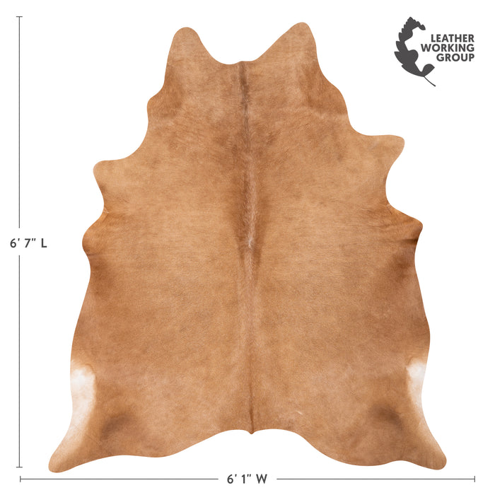 Brazilian Beige Cowhide Rug Size 6'7" L x 6'1" W 2522