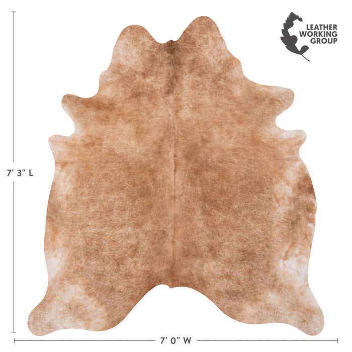 Brazilian Beige Cowhide Rug Size 7'3" L x 7'0" W 2528