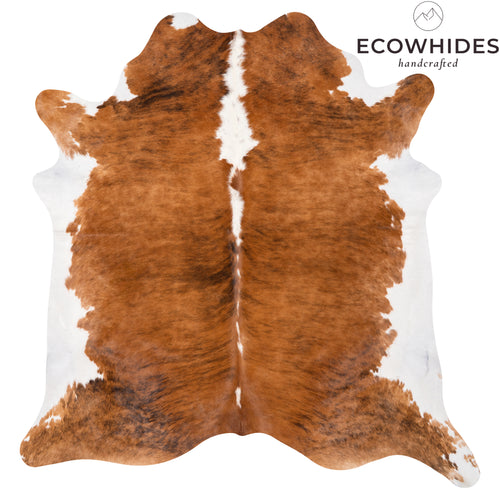 Brazilian Brindle White Belly and Backbone Cowhide Rug Size 6'10" L x 6'10" W 2582