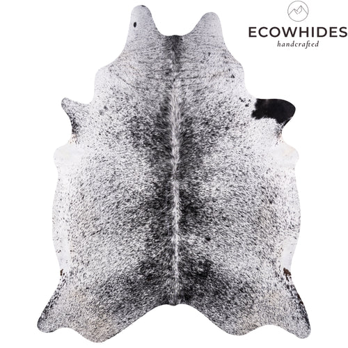 Brazilian Black Salt and Pepper Cowhide Rug Size 8'0" L x 6'5" W 3207