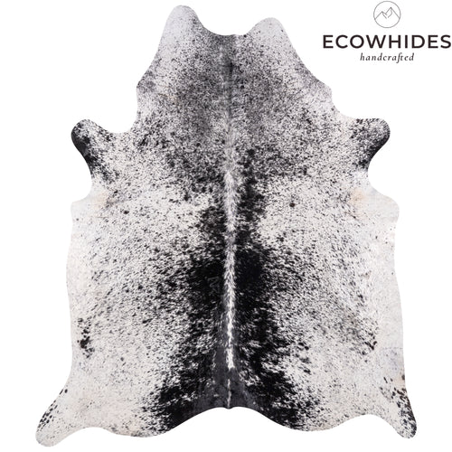 Brazilian Black Salt and Pepper Cowhide Rug Size 8'1" L x 6'10" W 3209