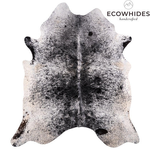 Brazilian Black Salt and Pepper Cowhide Rug Size 8'0" L x 7'0" W 3210