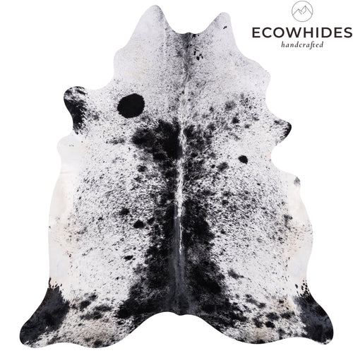 Brazilian Black Salt and Pepper Cowhide Rug Size 8'1" L x 7'2" W 3213