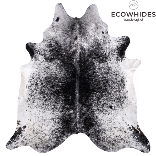 Brazilian Black Salt and Pepper Cowhide Rug Size 7'8" L x 7'4" W 3216