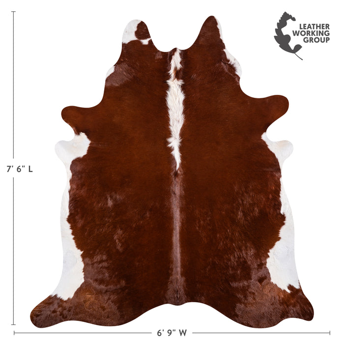 Brazilian Hereford Cowhide Rug Size 7'6" L x 6'9" W 3244