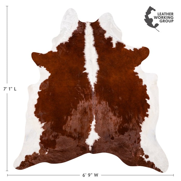 Brazilian Hereford Cowhide Rug Size 7'1" L x 6'9" W 3248