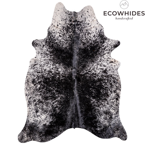 Brazilian Black Salt and Pepper Cowhide Rug Size 7'5" L x 5'9" W 3279