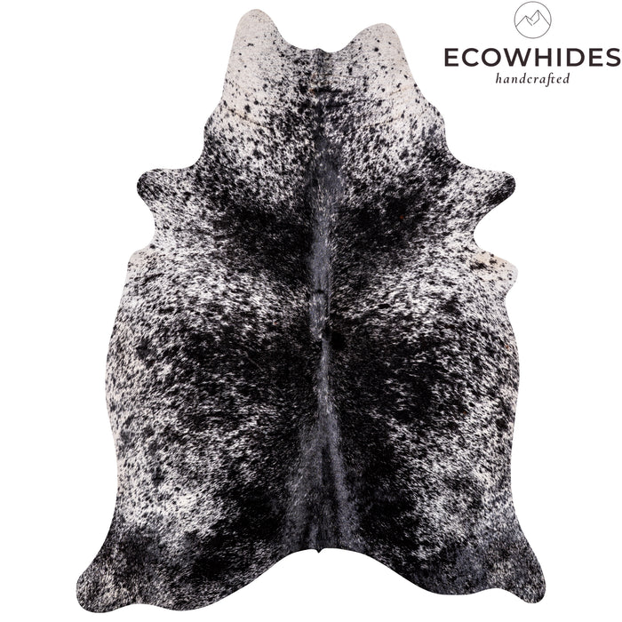 Brazilian Black Salt and Pepper Cowhide Rug Size 7'5" L x 5'9" W 3279