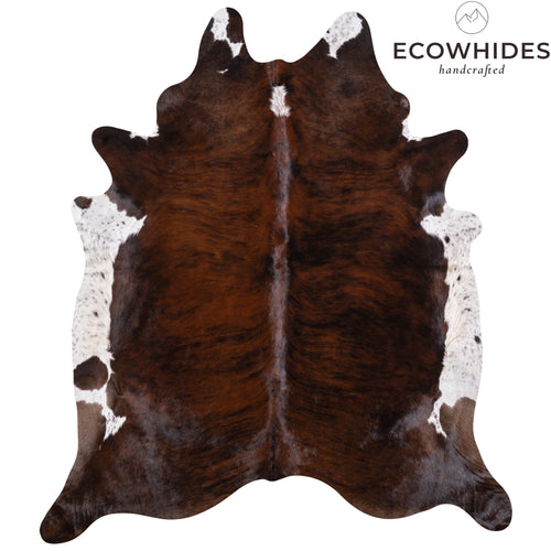 Brazilian Brindle White Belly Cowhide Rug Size 7'9" L x 7'1" W 3348
