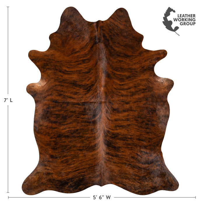 Brazilian Brindle Cowhide Rug Size 7'0" L x 5'6" W 3376