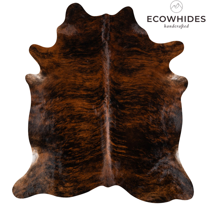 Brazilian Dark Brindle Cowhide Rug Size 6'6" L x 5'9" W 3378