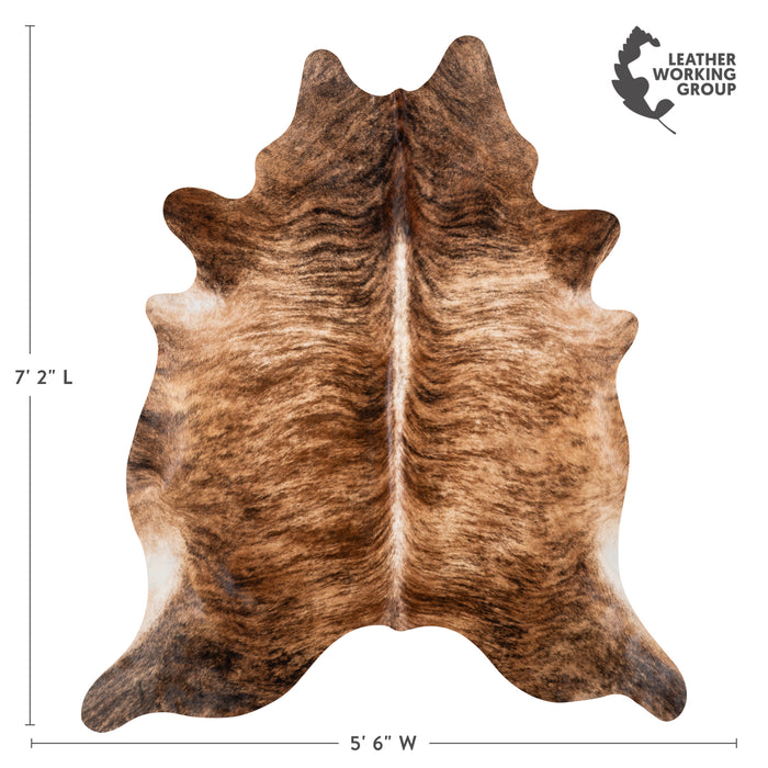 Brazilian Brindle Cowhide Rug Size 7'2" L x 5'6" W 3389