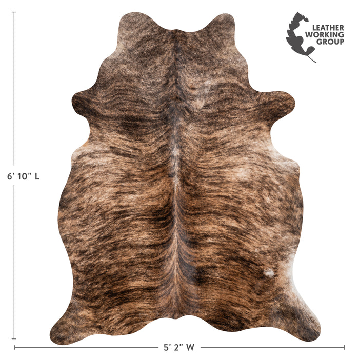 Brazilian Brindle Cowhide Rug Size 6'10" L x 5'2" W 3391