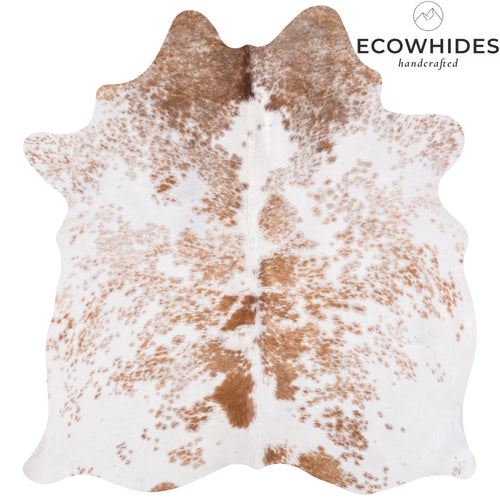 Brazilian Palomino and White Cowhide Rug Size 6'4" L x 5'9" W 3447