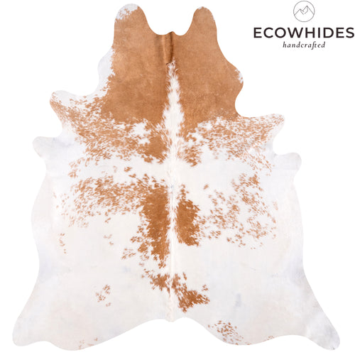 Brazilian Palomino and White Cowhide Rug Size 7'11" L x 7'4" W 3455