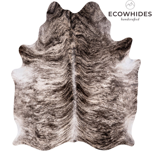 Brazilian Light Grey Brindle Cowhide Rug Size 6'7" L x 5'3" W 3460