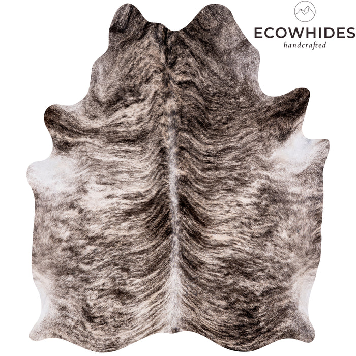 Brazilian Light Grey Brindle Cowhide Rug Size 6'7" L x 5'3" W 3460