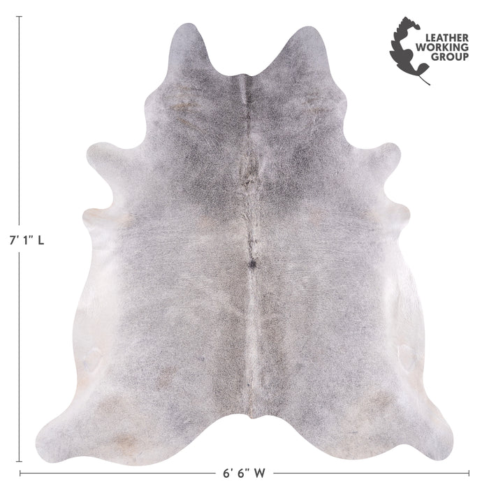 Brazilian Grey Cowhide Rug Size 7'1" L x 6'6" W 3496