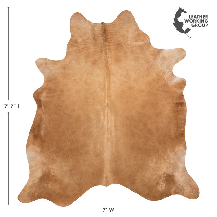 Brazilian Beige Cowhide Rug Size 7'7" L x 7'0" W 3508