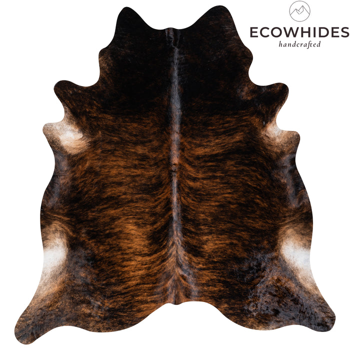 Brazilian Dark Brindle Cowhide Rug Size 7'6" L x 7'5" W 3594