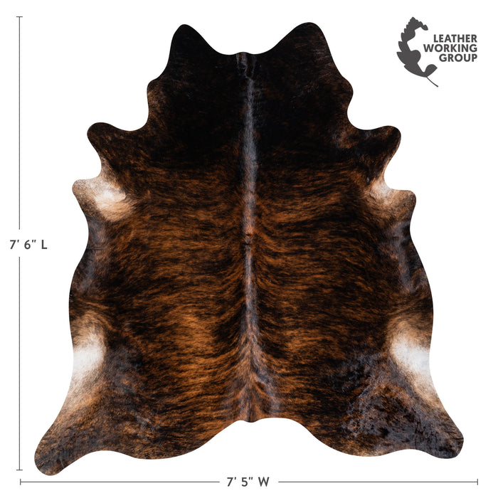Brazilian Dark Brindle Cowhide Rug Size 7'6" L x 7'5" W 3594