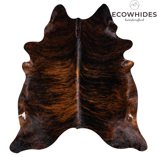 Brazilian Dark Brindle Cowhide Rug Size 7'8" L x 7'3" W 3601