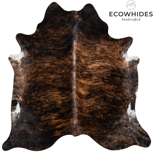 Brazilian Dark Brindle Cowhide Rug Size 7'2" L x 7'4" W 3609