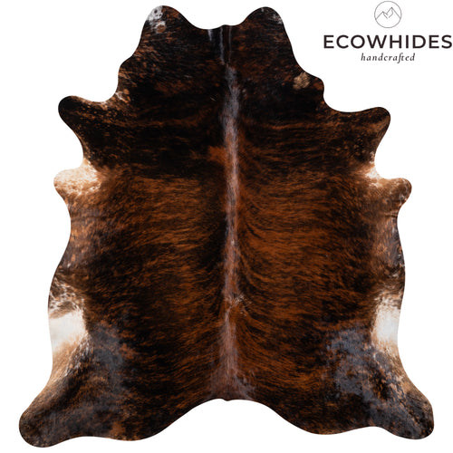 Brazilian Dark Brindle Cowhide Rug Size 7'4" L x x 7'0" W 3612