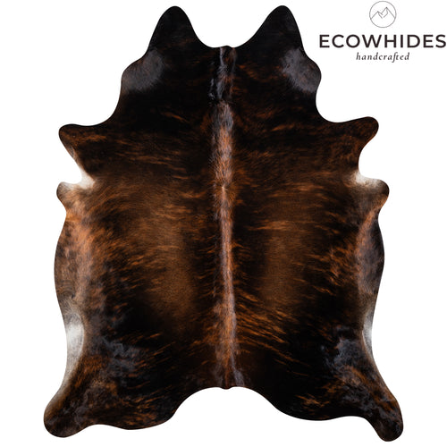 Brazilian Dark Brindle Cowhide Rug Size 7'9" L x 6'6" W 3614