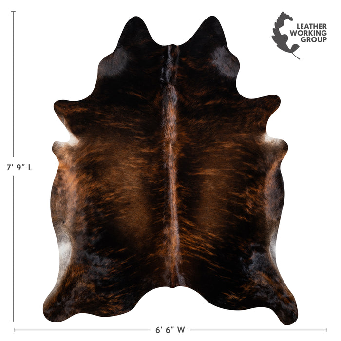 Brazilian Dark Brindle Cowhide Rug Size 7'9" L x 6'6" W 3614