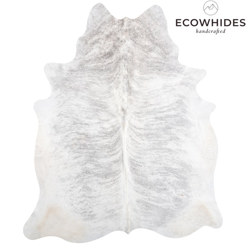 Brazilian Light Grey Brindle Cowhide Rug Size 7'4" L x 6'3" W 3616