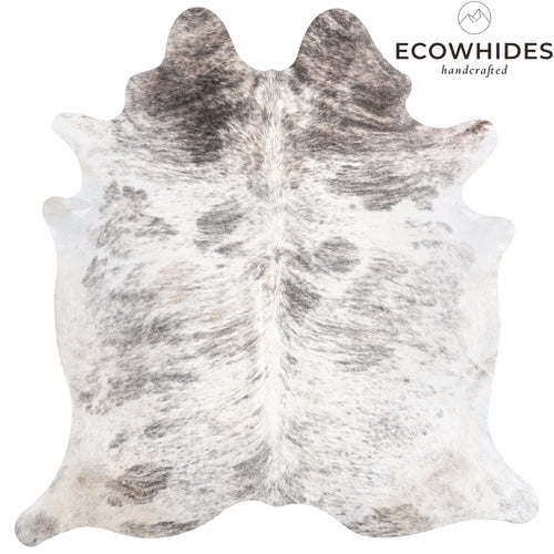 Brazilian Light Grey Brindle Cowhide Rug Size 6'6" L x 6'7" W 3621
