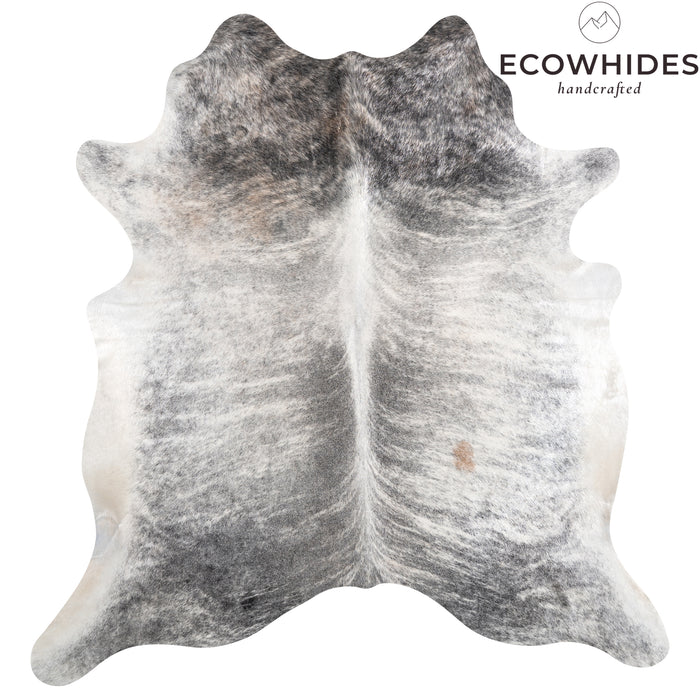 Brazilian Light Grey Brindle Cowhide Rug Size 7'1" L x 6'11" W 3625