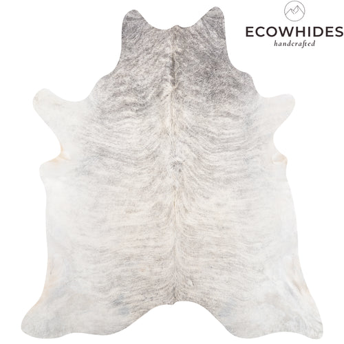 Brazilian Light Grey Brindle Cowhide Rug Size 7'11" L x 7'1" W 3626