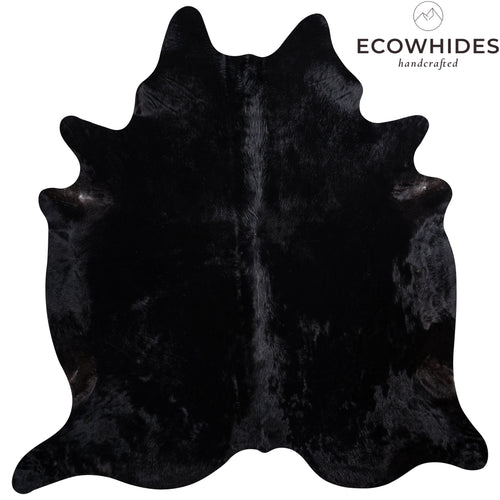Brazilian Solid Black Cowhide Rug Size 7'3" L x 7'3" W 3645