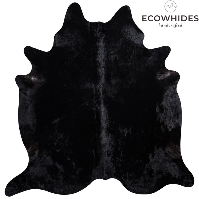 Brazilian Solid Black Cowhide Rug Size 7'3" L x 7'3" W 3645