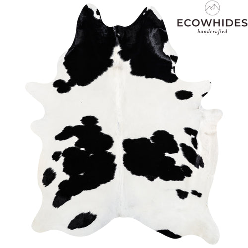 Brazilian Black and White Cowhide Rug Size 7'4" L x 5'8" W 3653