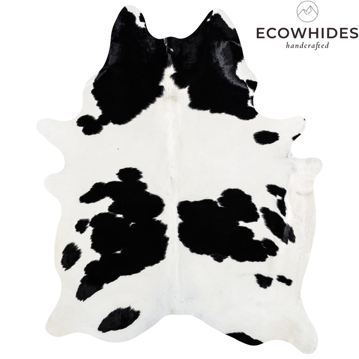 Brazilian Black and White Cowhide Rug Size 7'4" L x 5'8" W 3653